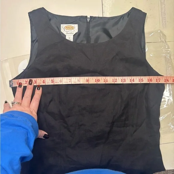 Talbots Irish Linen V-Neck Sleeveless Career Maxi Dress Size 6 Small Back Zip - Picture 3 of 7